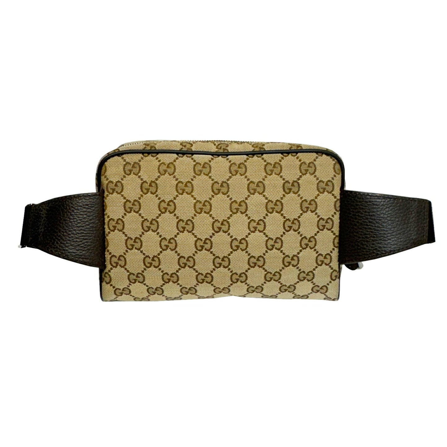 Gucci Beige Brown Canvas Leather Fanny Pack
