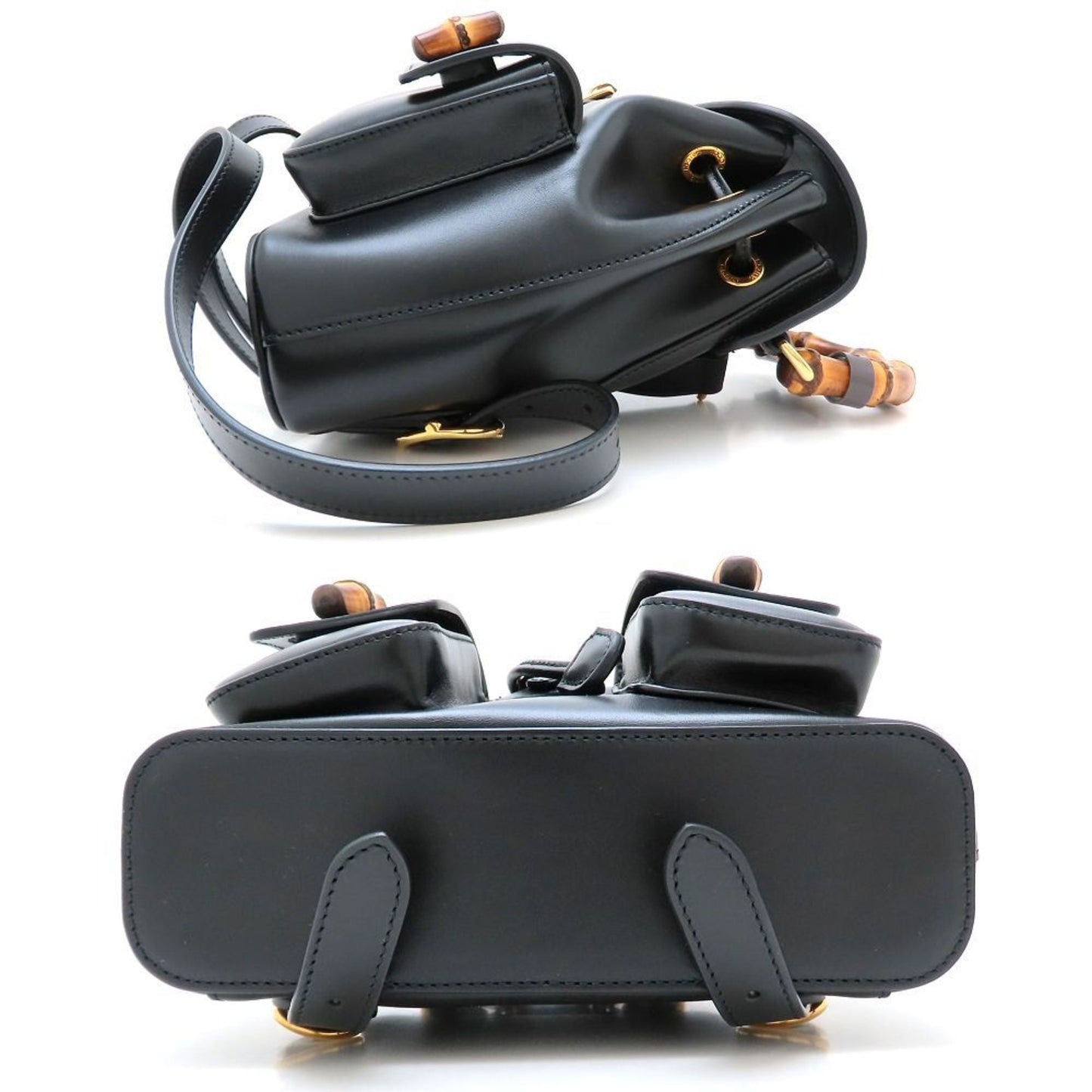 Gucci Bamboo Black Leather Backpack