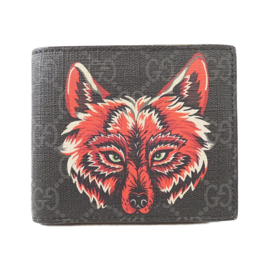 Gucci Black Red Color Gg Supreme Bill Wallet (Bi-Fold)