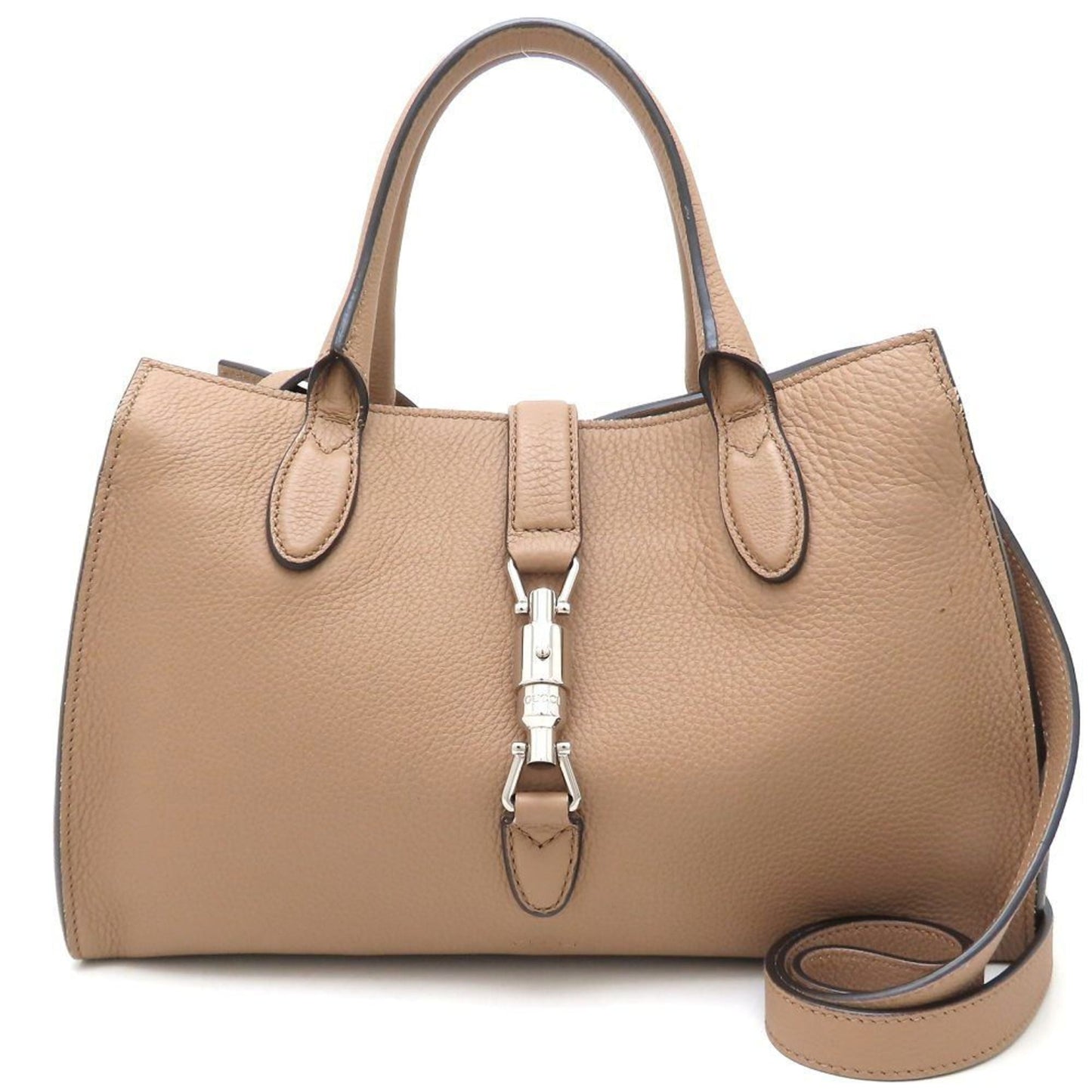 Gucci New Jackie Beige Leather Tote Bag