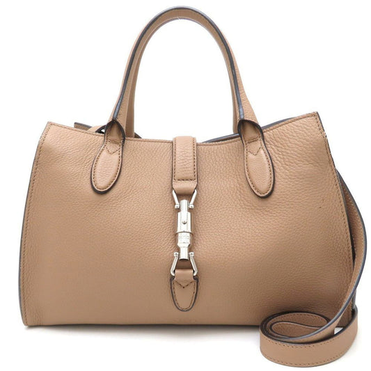 Gucci New Jackie Beige Leather Tote Bag