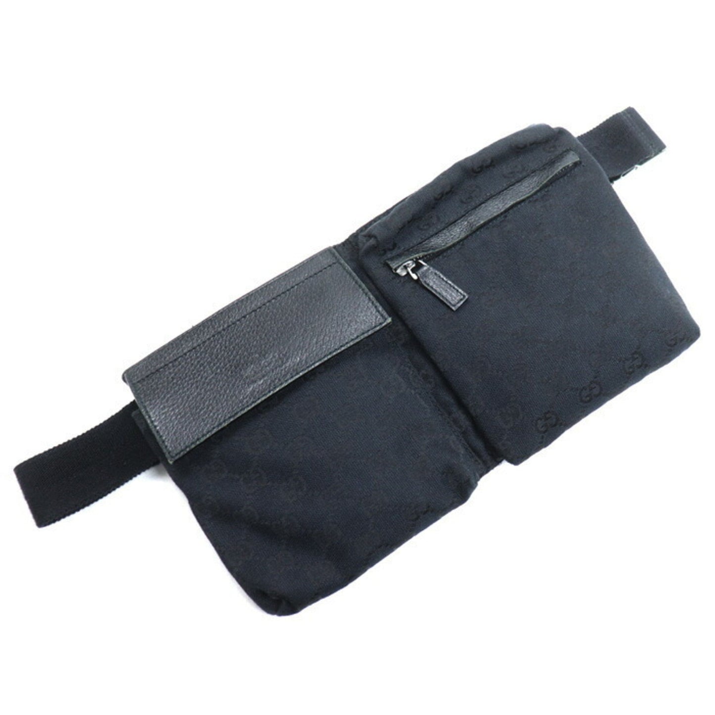 Gucci Black Gg Canvas Fanny Pack