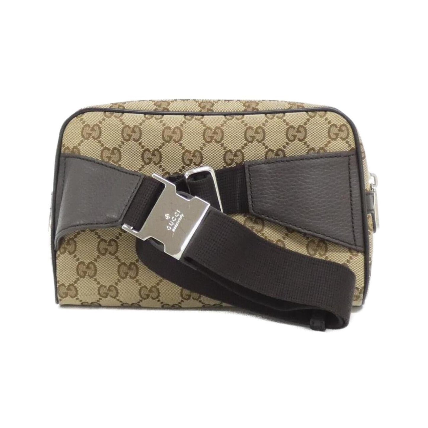 Gucci Beige Brown Gg Canvas Leather Fanny Pack