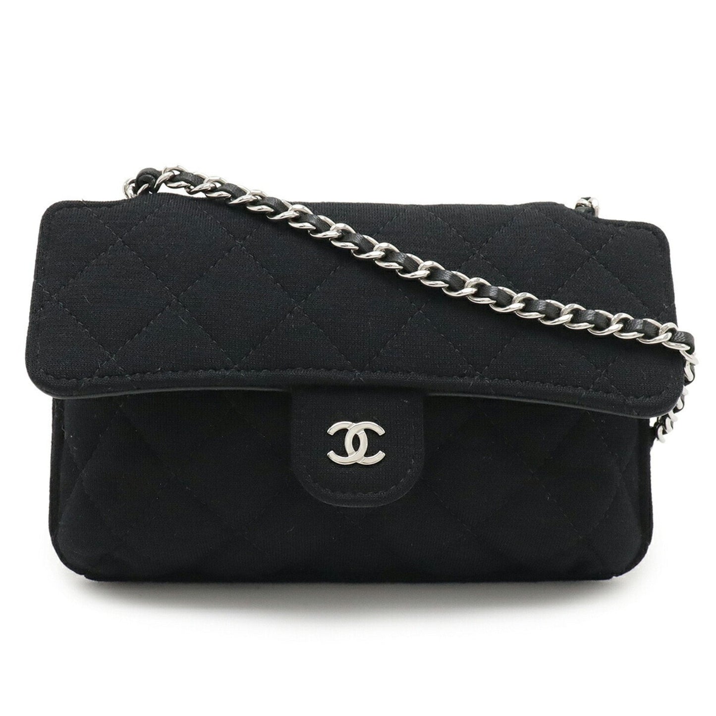 Chanel Black Gray Cotton Nylon Eco-Bag Tote Bag
