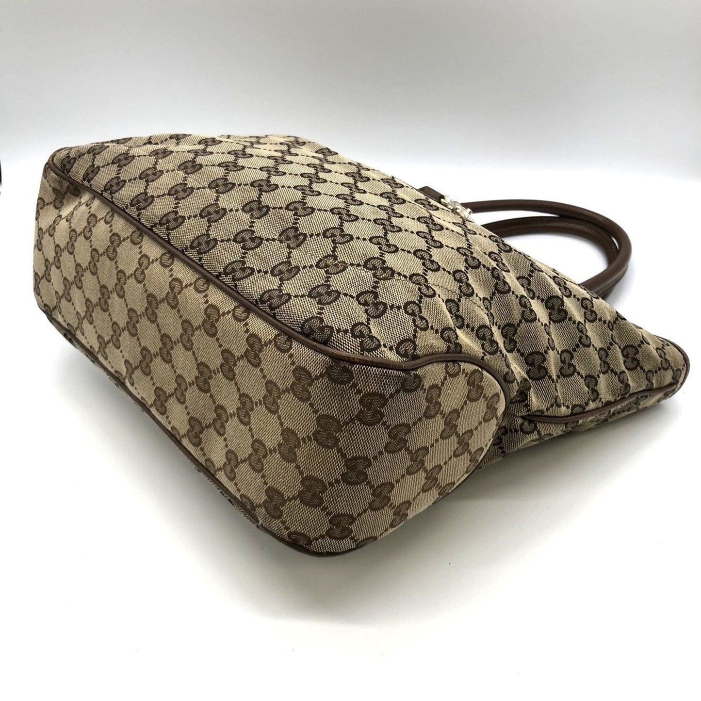 Gucci New Jackie Beige Brown Gg Canvas Tote Bag