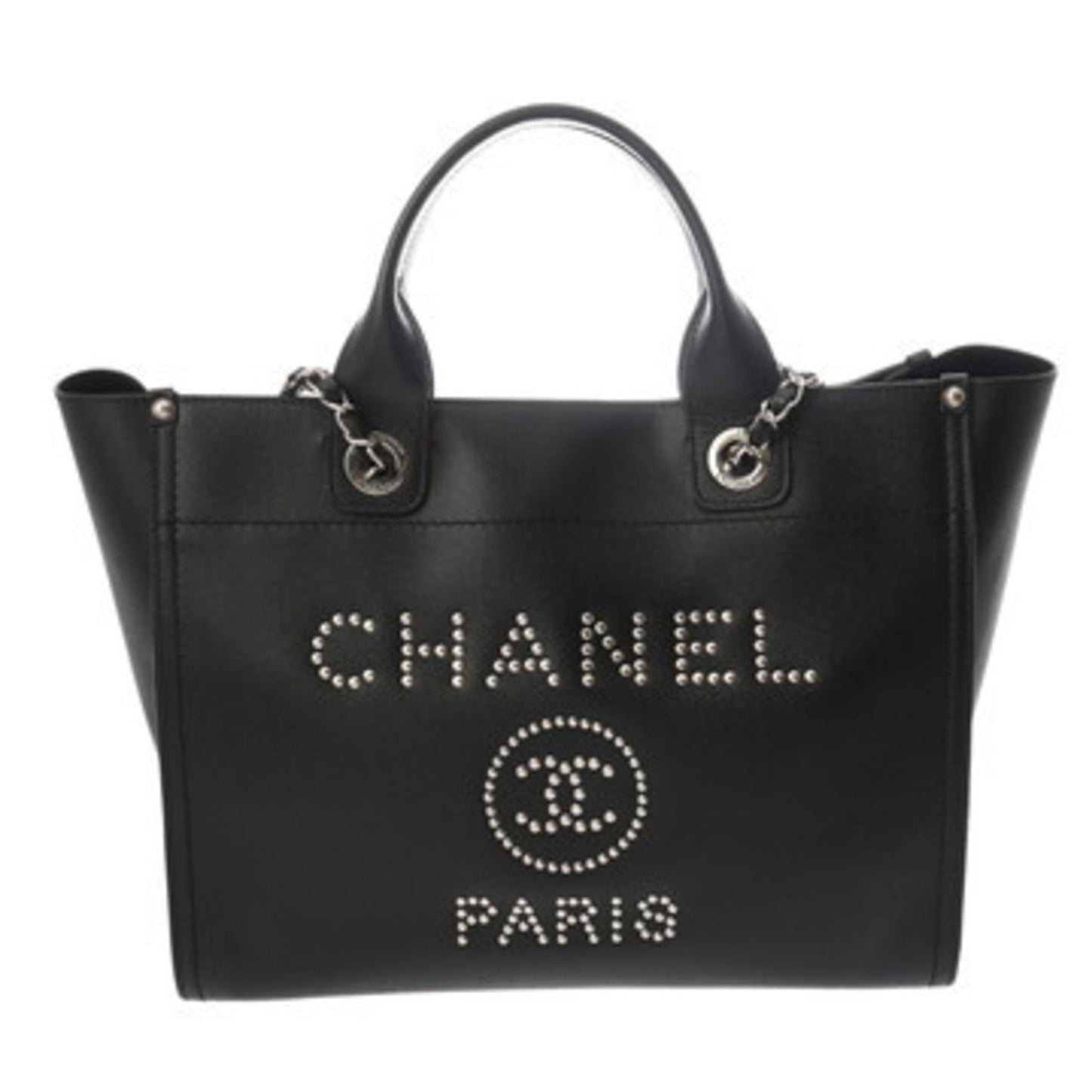 Chanel Black Grained Calfskin Tote Bag