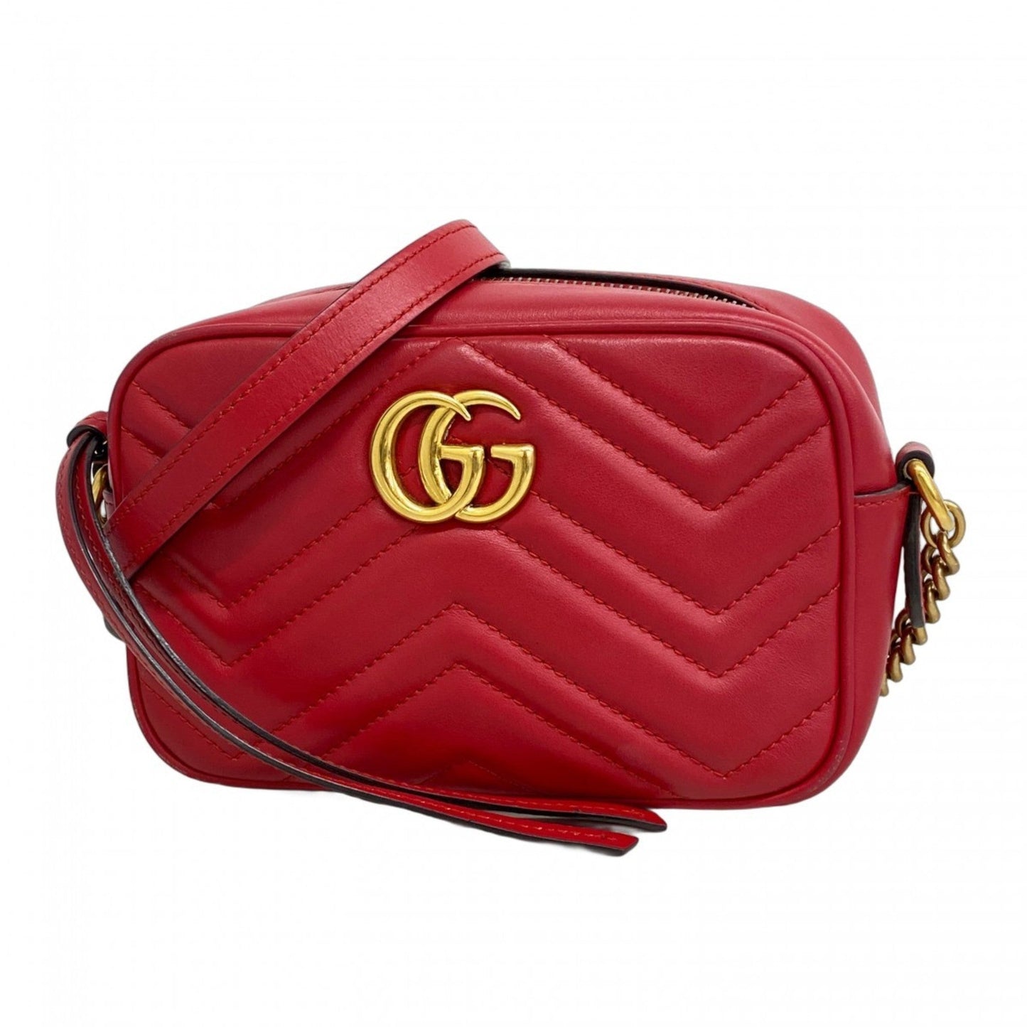 Gucci Red Color Leather Shoulder Bag