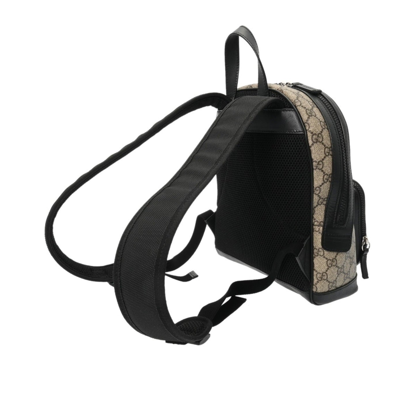 Gucci Beige Gg Supreme Canvas Leather Backpack