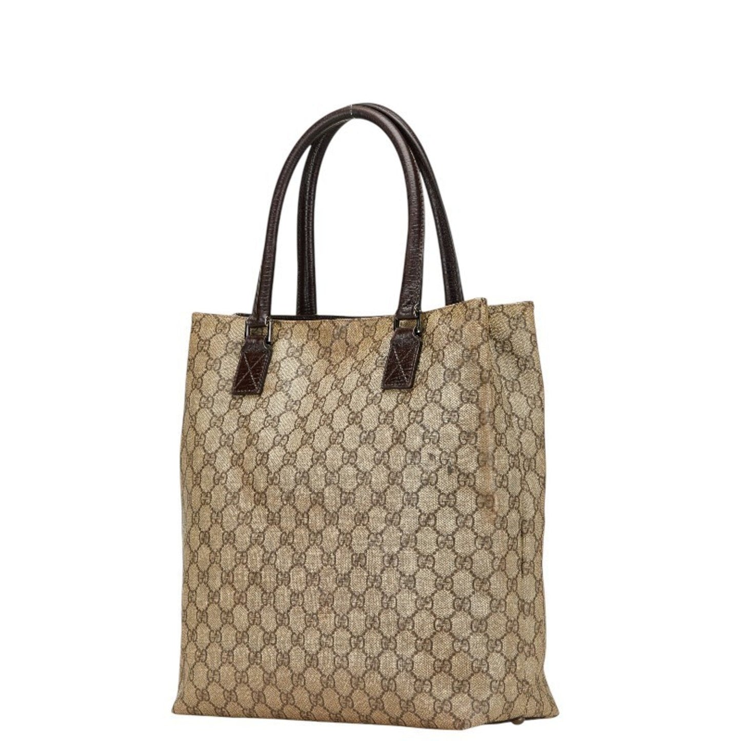 Gucci Beige Brown Pvc Leather Tote Bag
