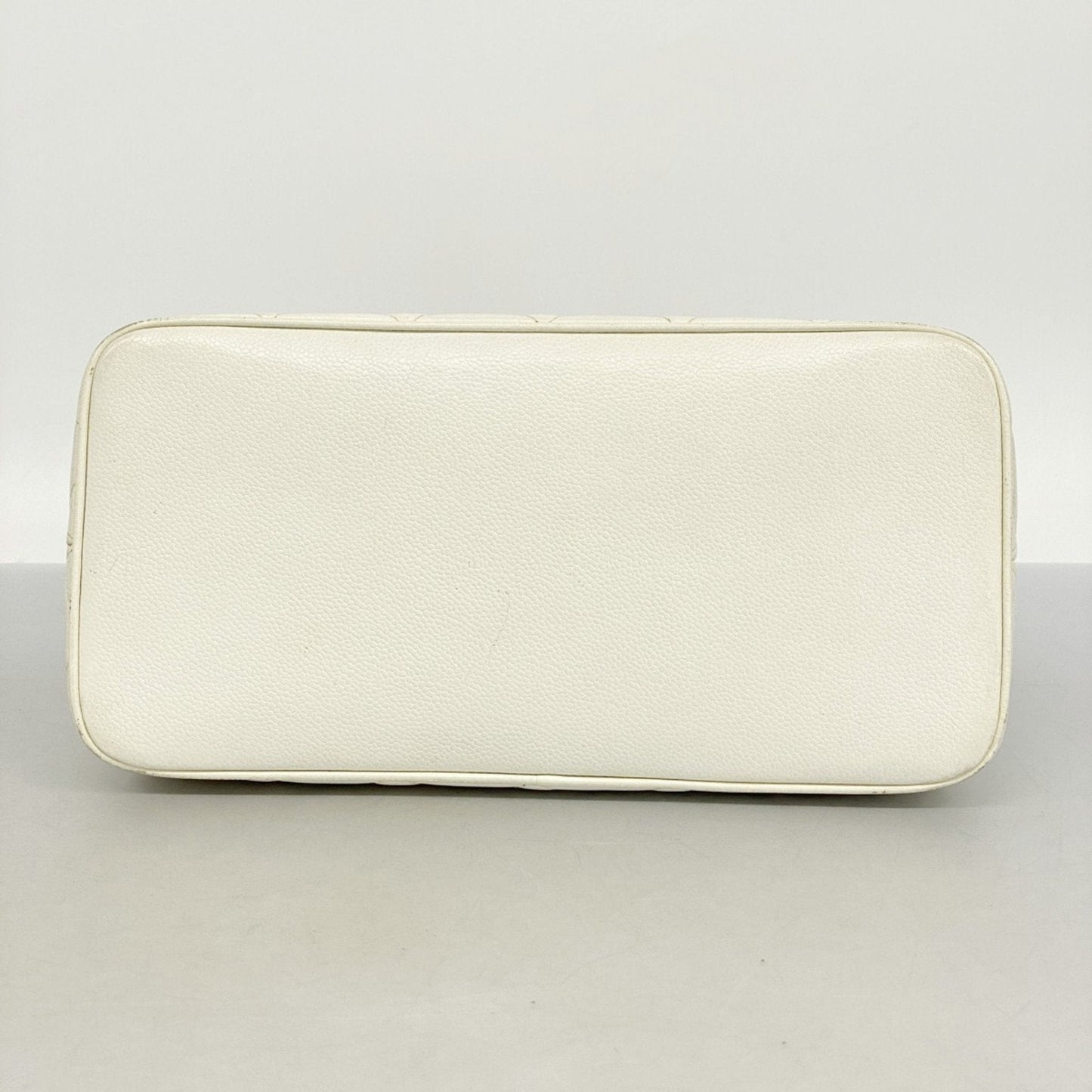 Chanel White Grained Calfskin Tote Bag