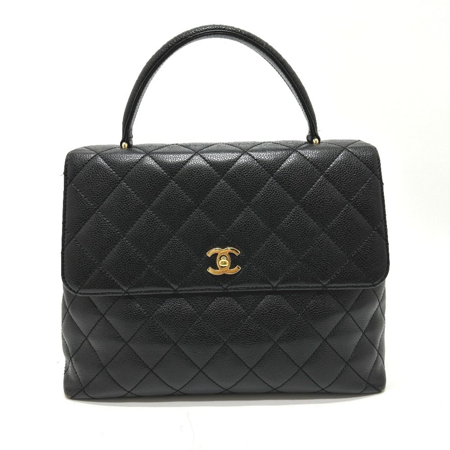 Chanel Black Grained Calfskin Handbag Tote Bag