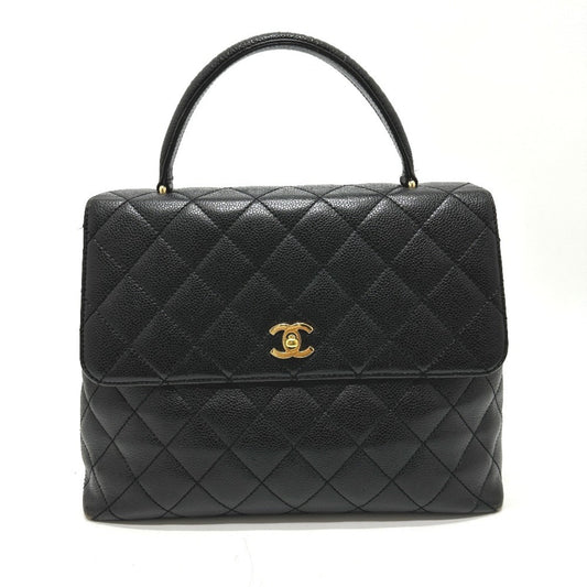 Chanel Black Grained Calfskin Handbag Tote Bag