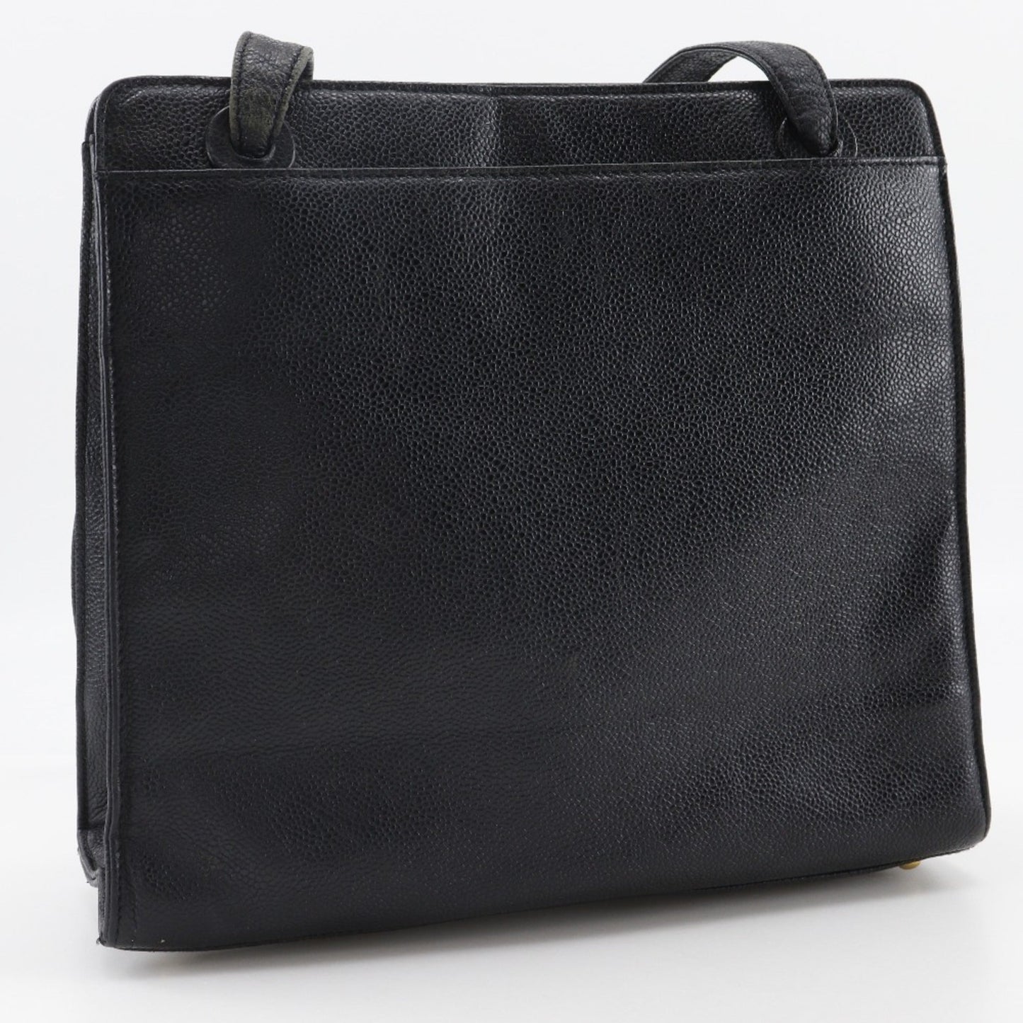 Chanel Black Grained Calfskin Tote Bag