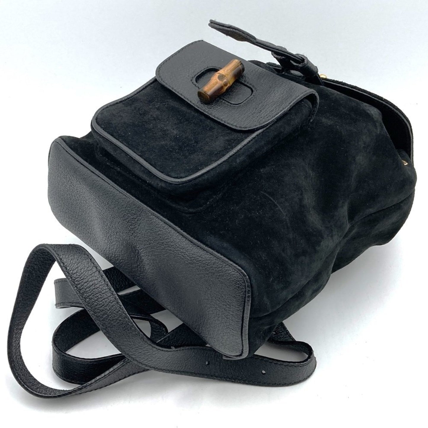 Gucci Black Suede Leather Backpack