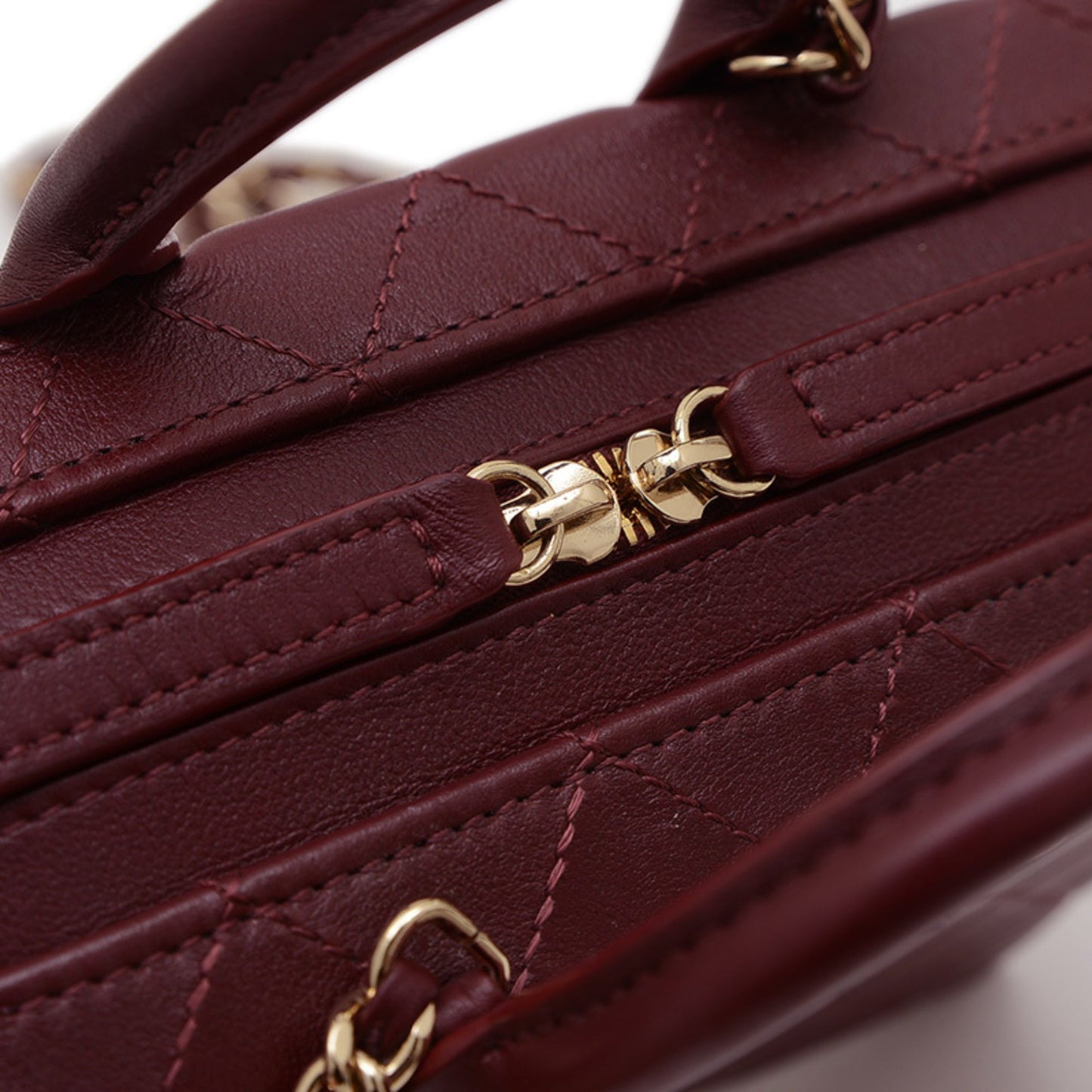 Chanel Matelasse Bordeaux Leather Handbag Shoulder Bag