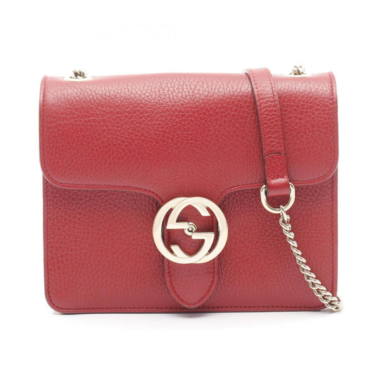 Gucci Red Color Leather Shoulder Bag
