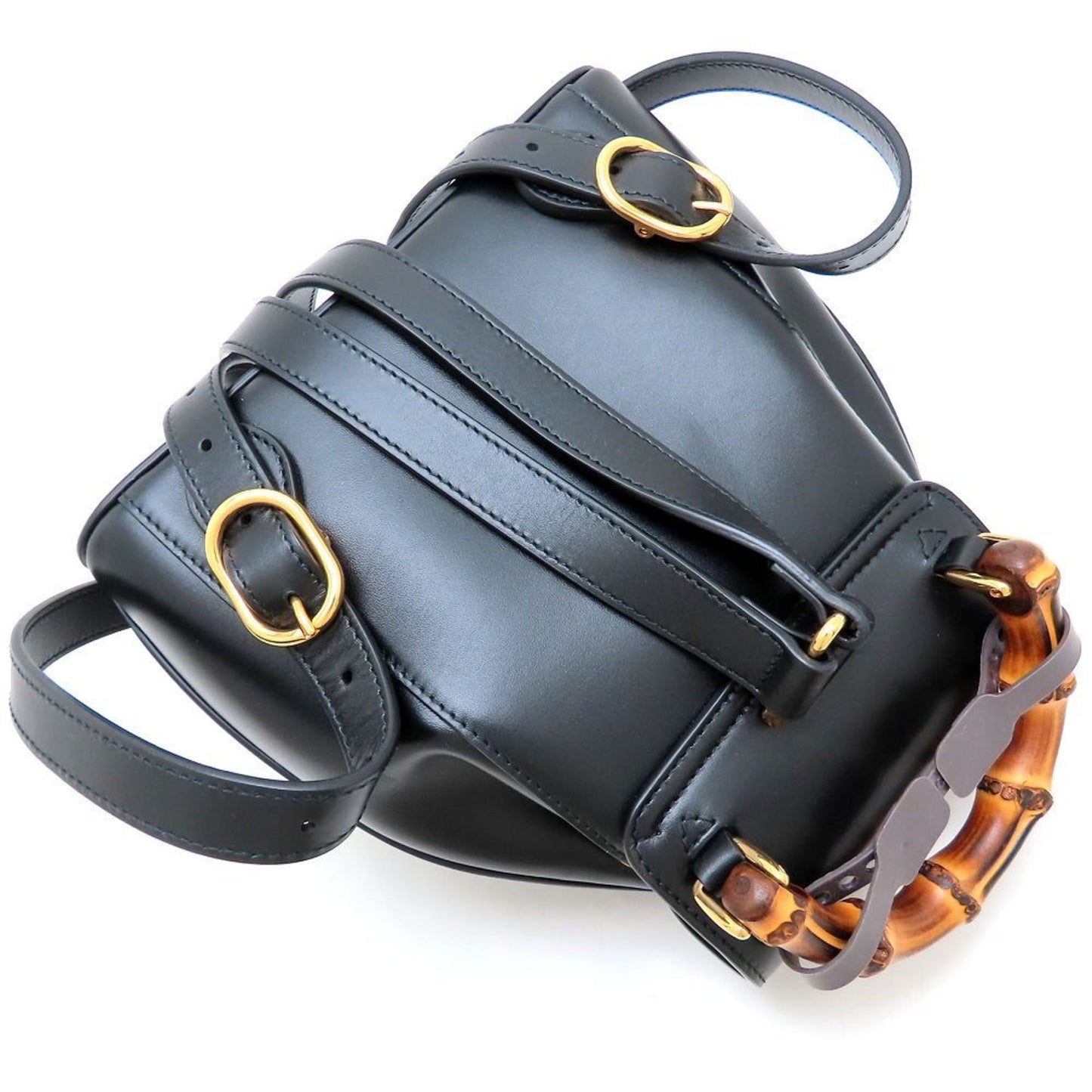Gucci Bamboo Black Leather Backpack