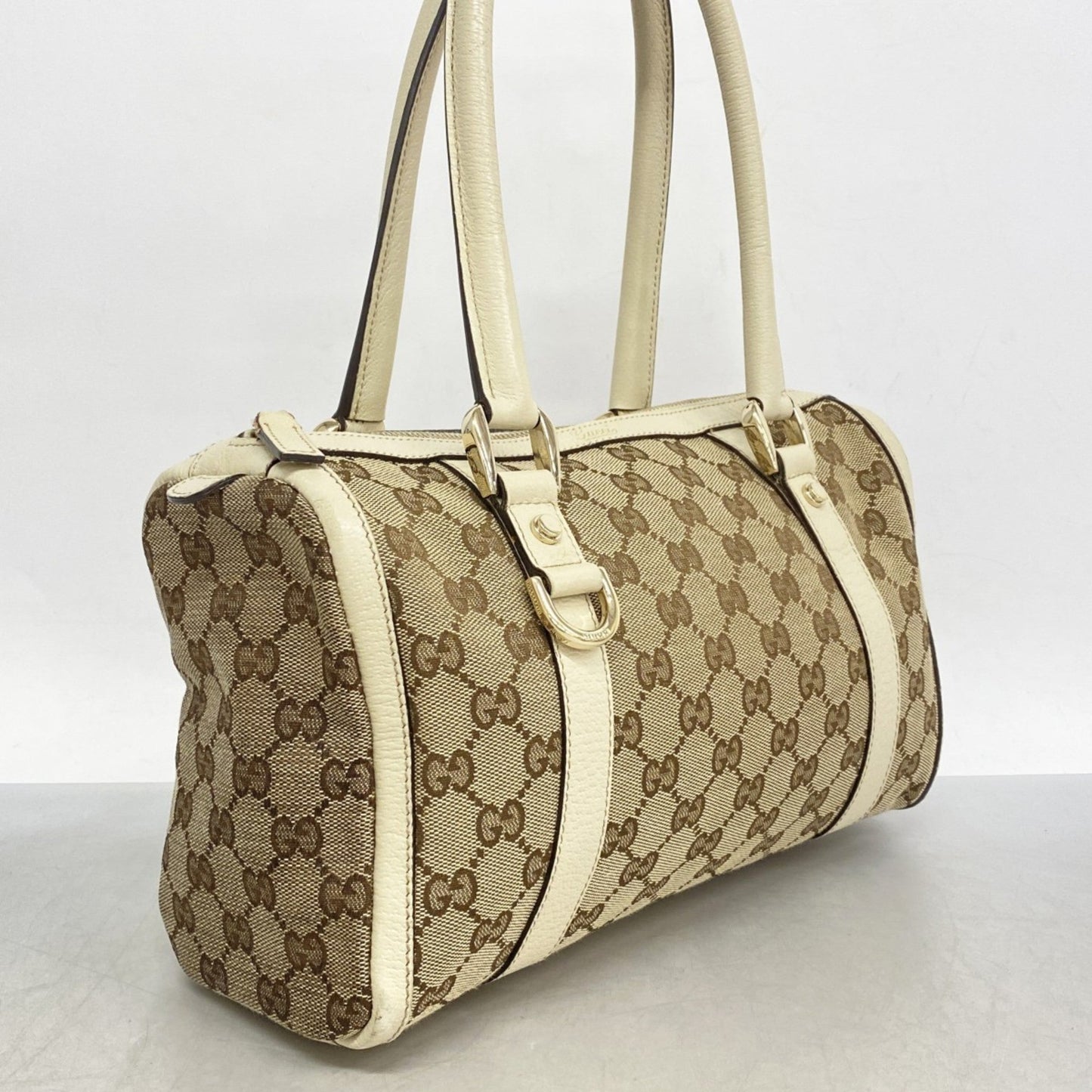 Gucci Beige Brown Canvas Tote Bag