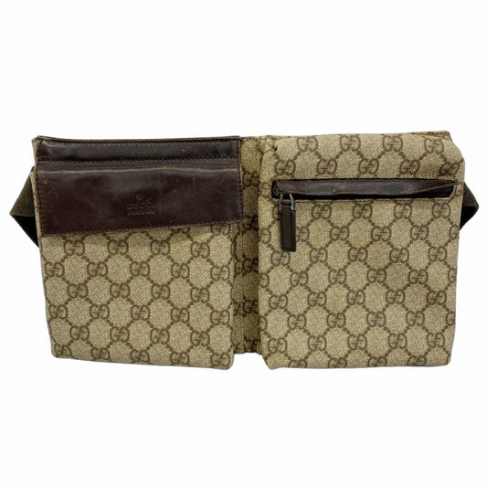 Gucci Beige Brown Pvc Fanny Pack
