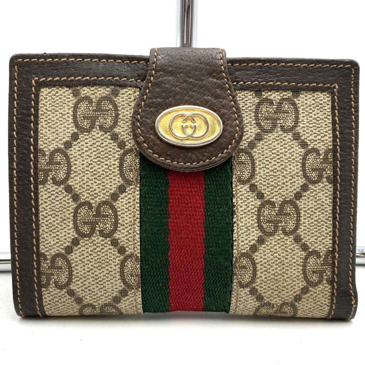 Gucci Brown Gg Supreme Leather Wallet (Bi-Fold)