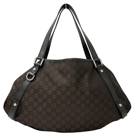 Gucci Abbey Dark Brown Nylon Shoulder Bag Tote Bag