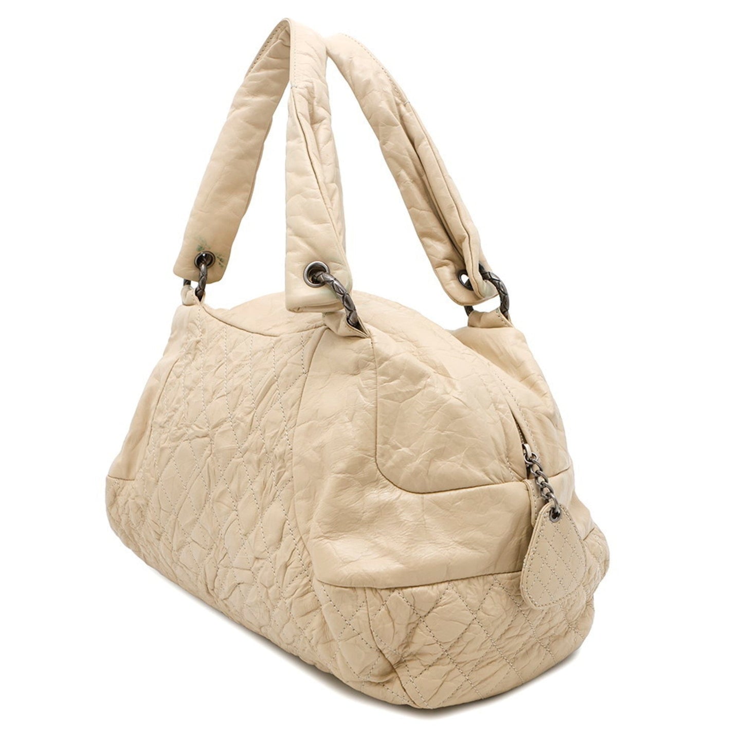 Chanel Beige Leather Boston Bag Tote Bag