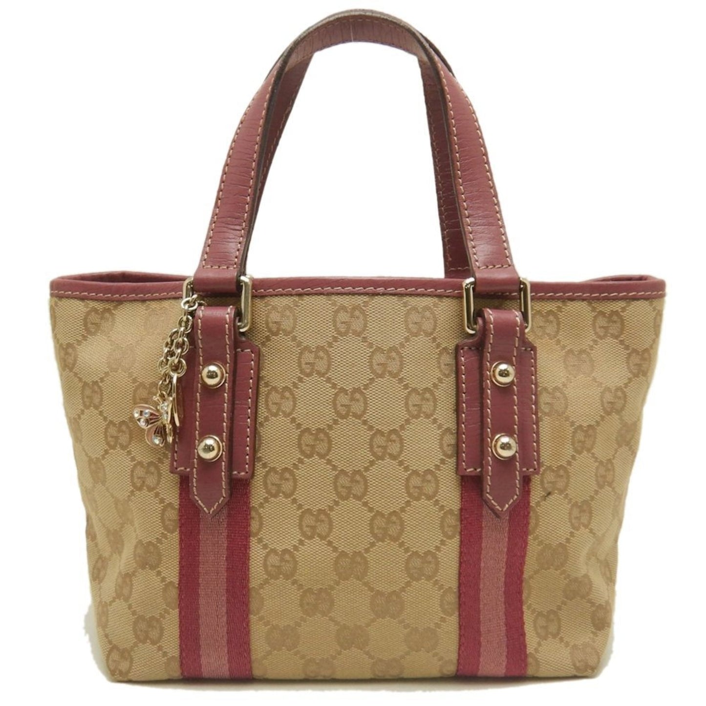 Gucci Gg Canvas Beige Pink Gg Canvas Leather Handbag