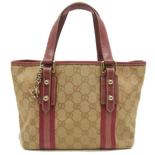 Gucci Gg Canvas Beige Pink Gg Canvas Leather Handbag