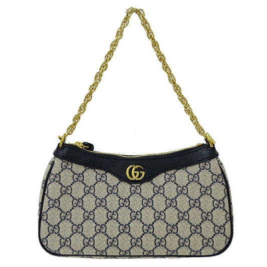 Gucci Beige Navy Pvc Handbag Shoulder Bag