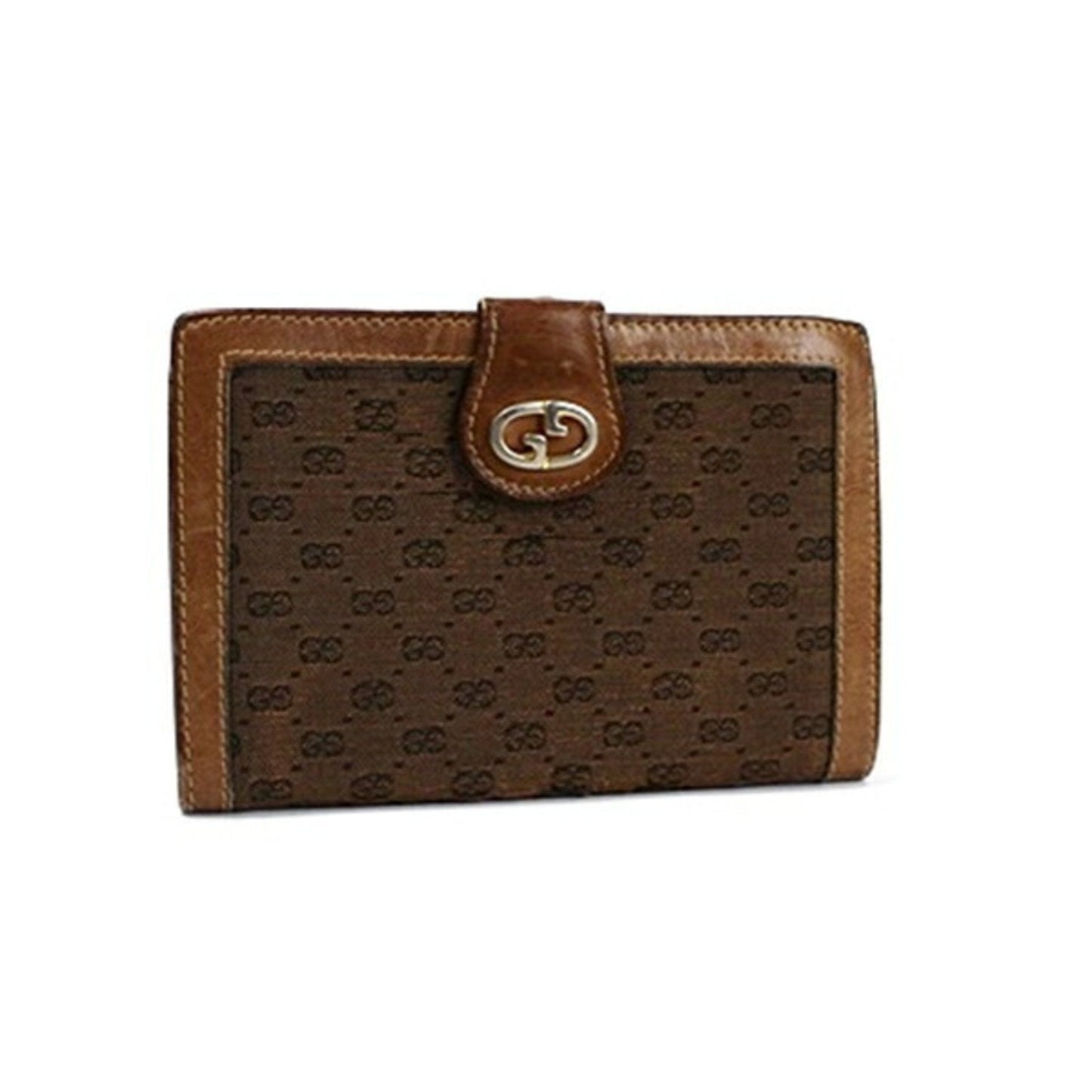 Gucci Brown Canvas Leather Wallet (Bi-Fold)