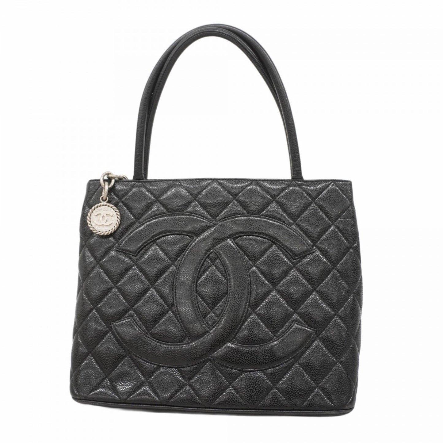 Chanel Black Grained Calfskin Tote Bag