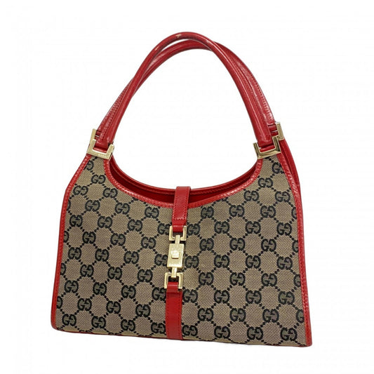 Gucci Black Red Color Canvas Handbag