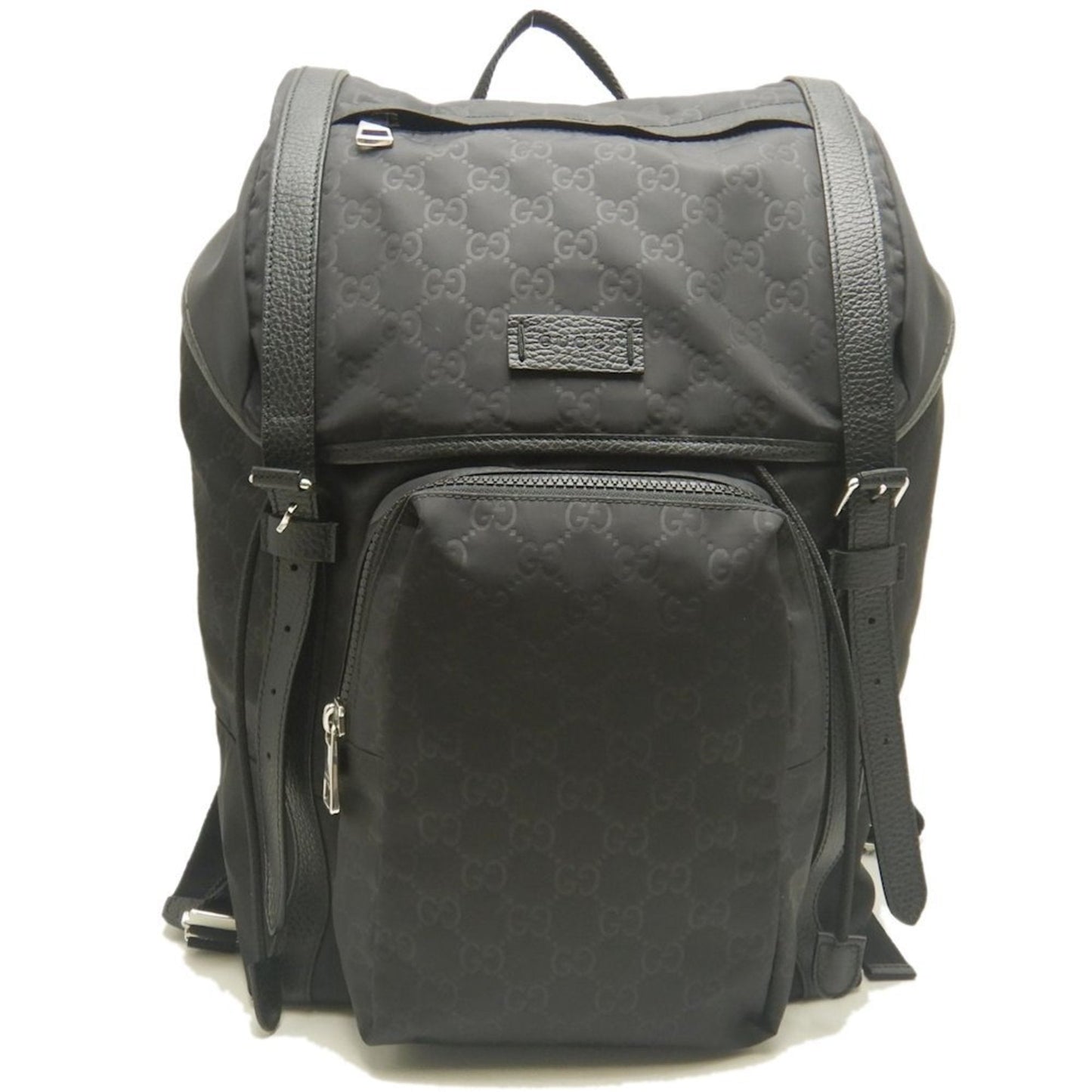 Gucci Black Nylon Leather Backpack