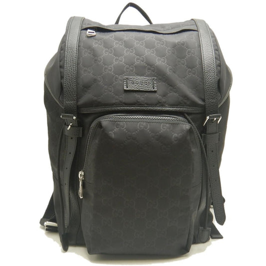 Gucci Black Nylon Leather Backpack