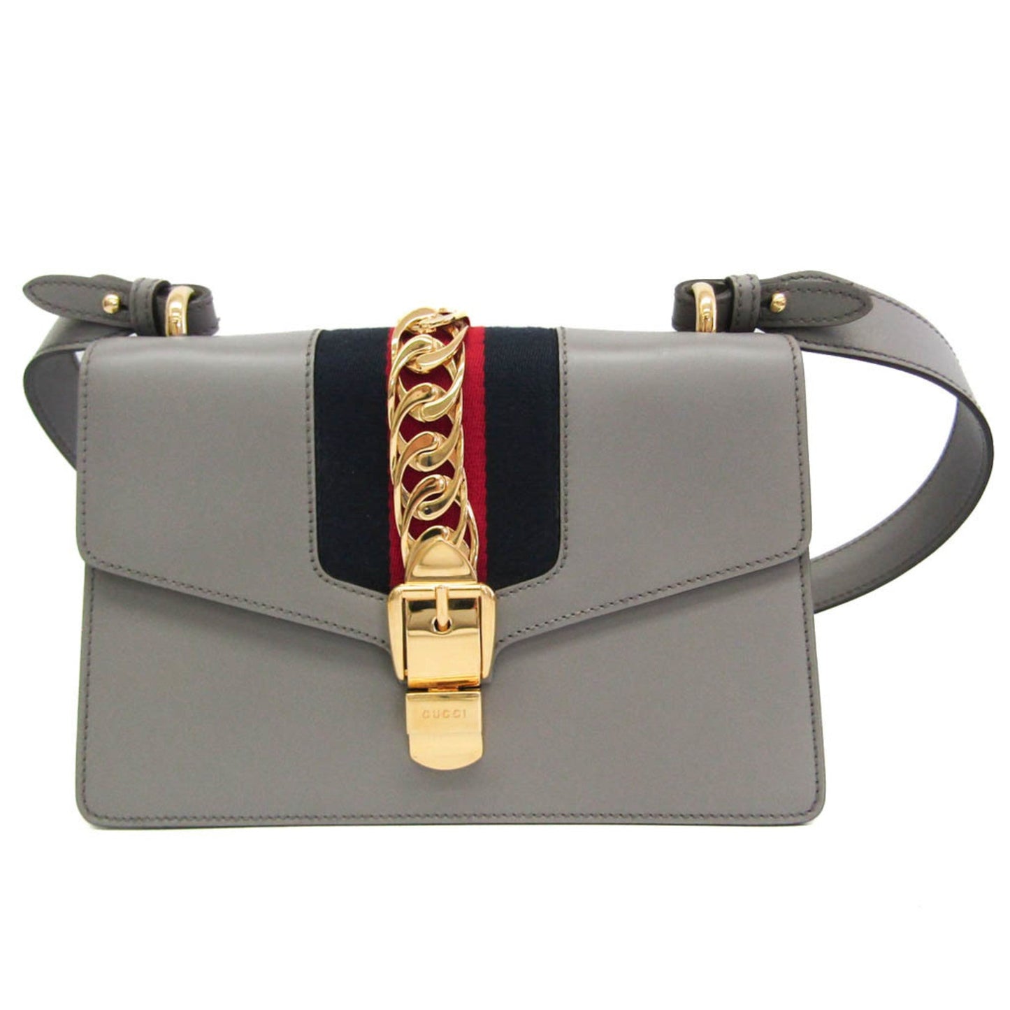 Gucci Gray Leather Shoulder Bag