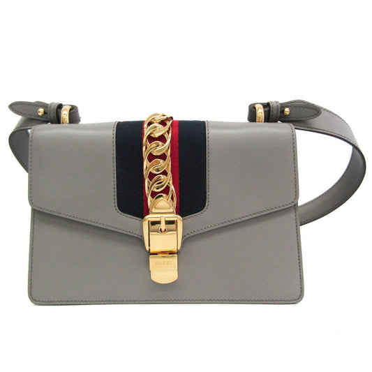 Gucci Gray Leather Shoulder Bag