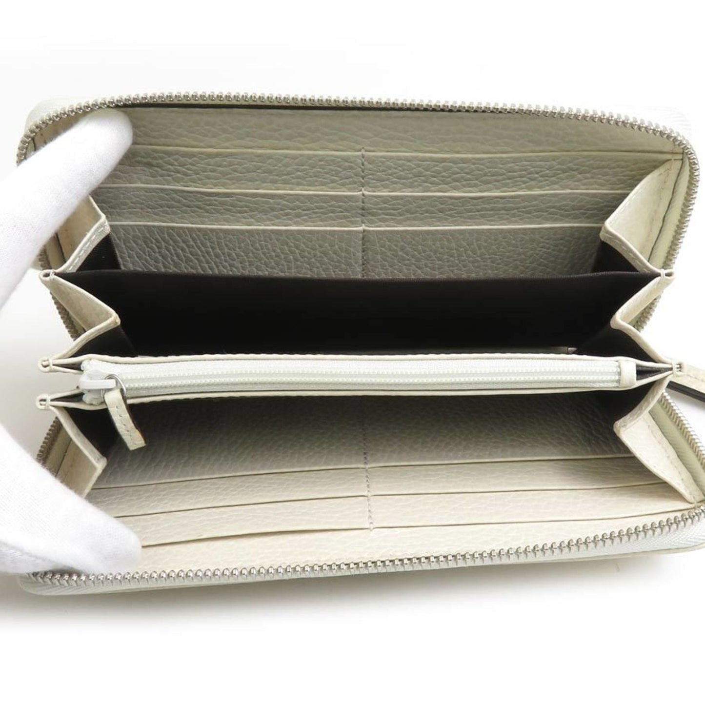 Gucci Off-White Leather Long Wallet (Bi-Fold)