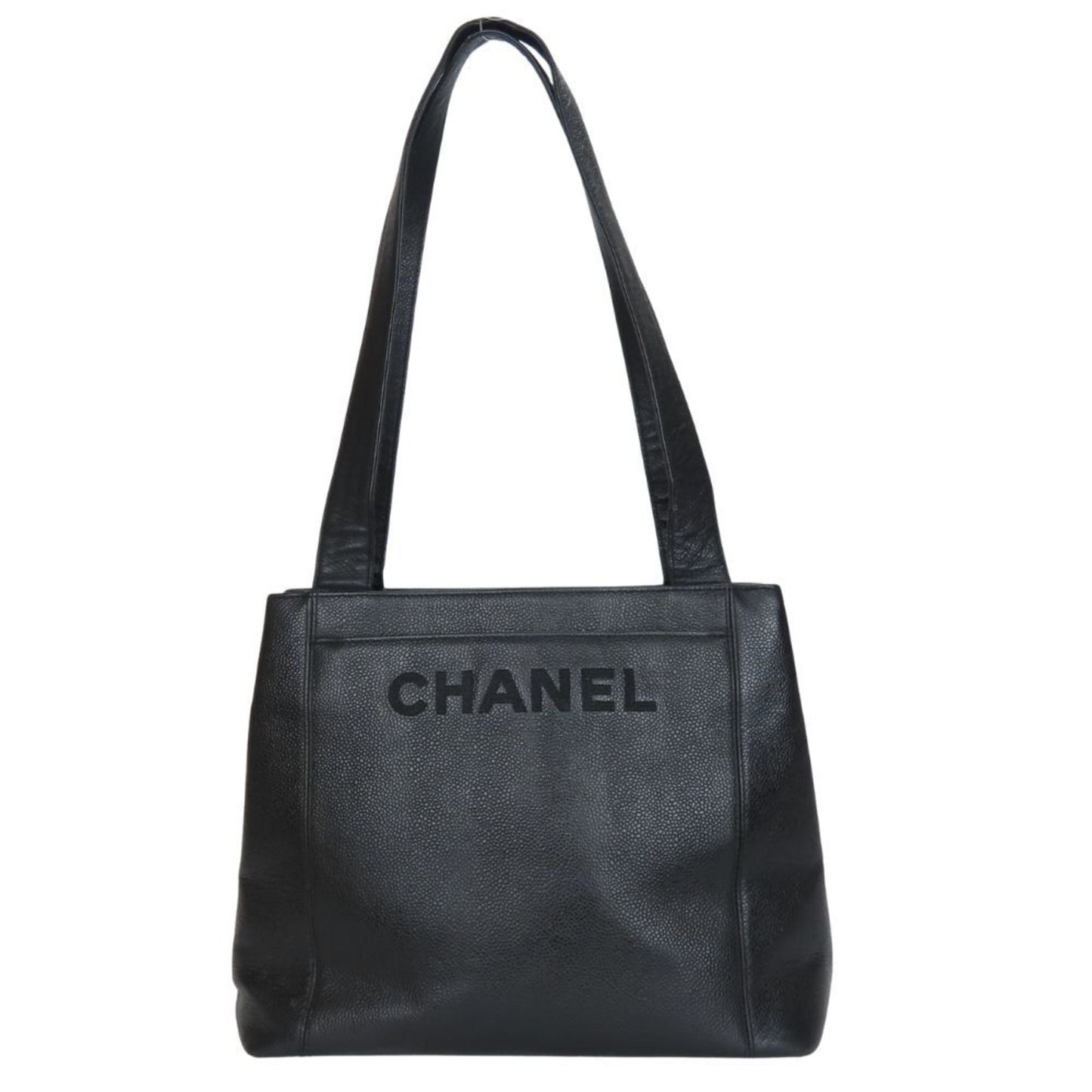 Chanel Black Grained Calfskin Tote Bag