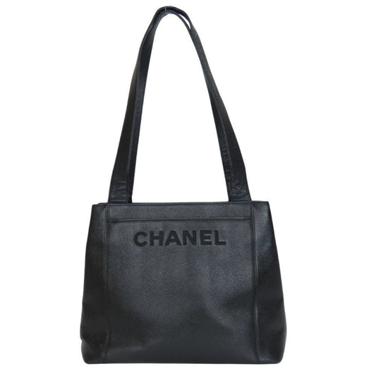 Chanel Black Grained Calfskin Tote Bag