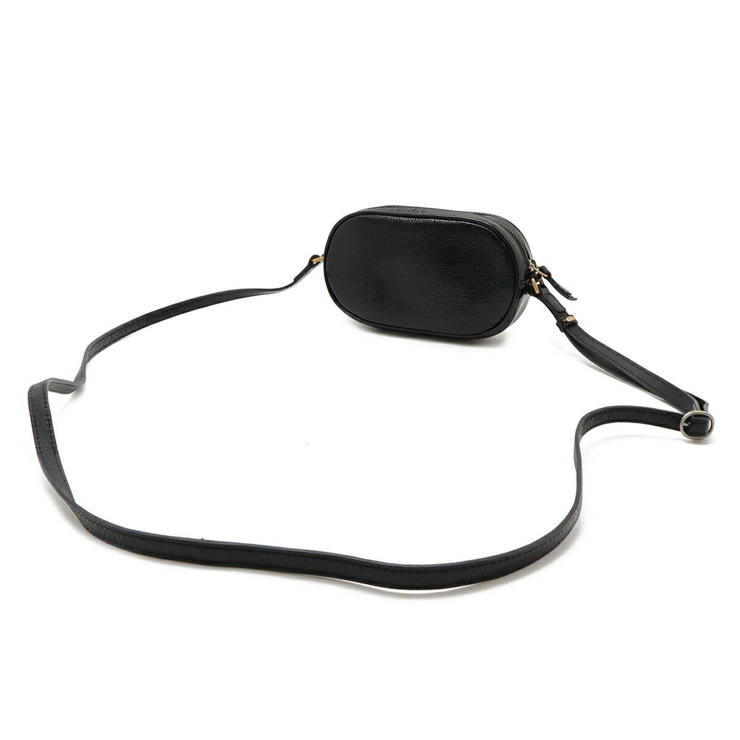 Gucci Black Yellow Patent Leather Rubber Pochette Shoulder Bag