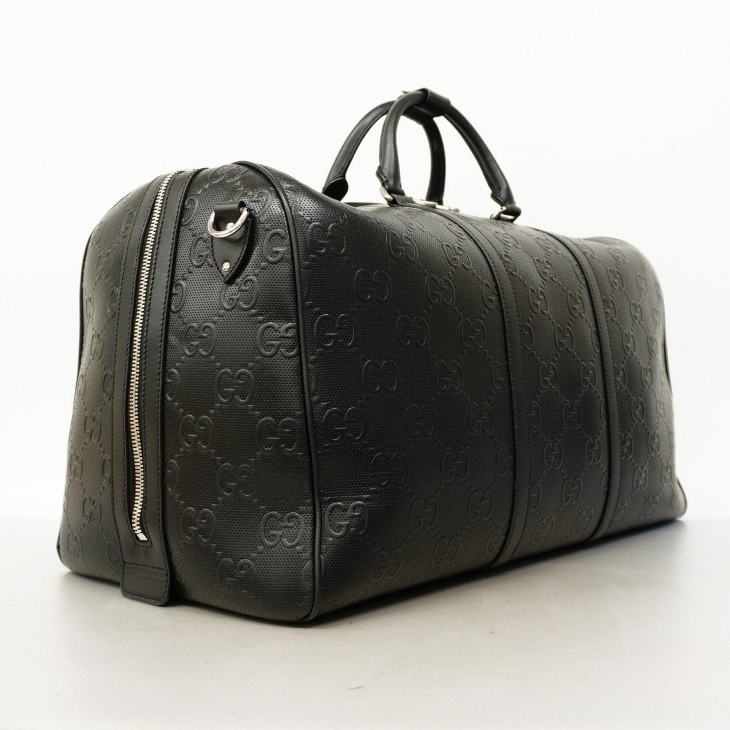 Gucci Black Leather Boston Bag