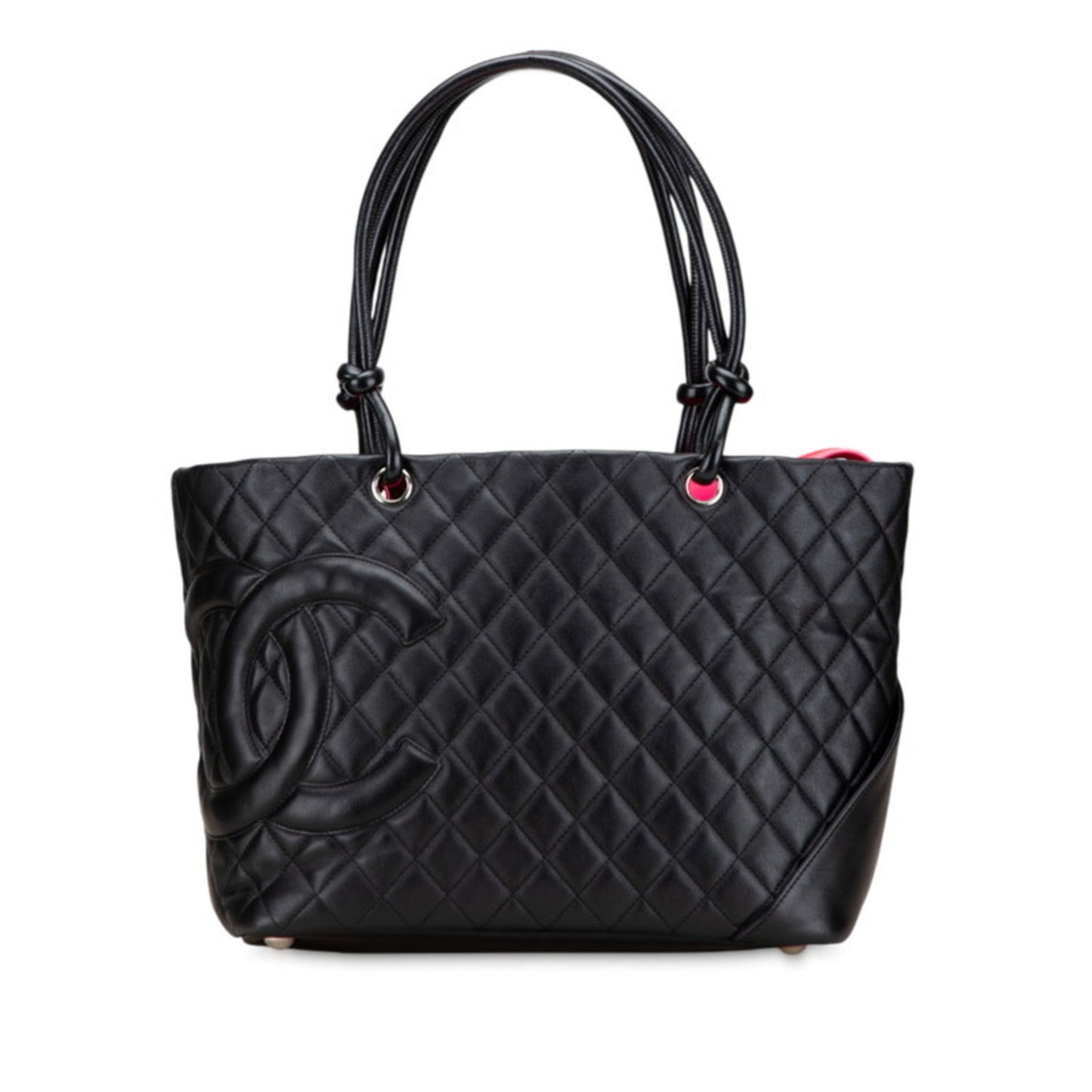 Chanel Matelasse Black Leather Handbag Tote Bag