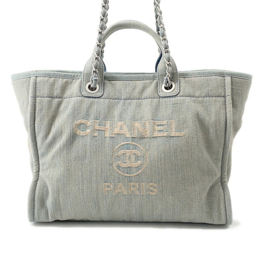 Chanel Denim Light Blue Denim Pouch Tote Bag