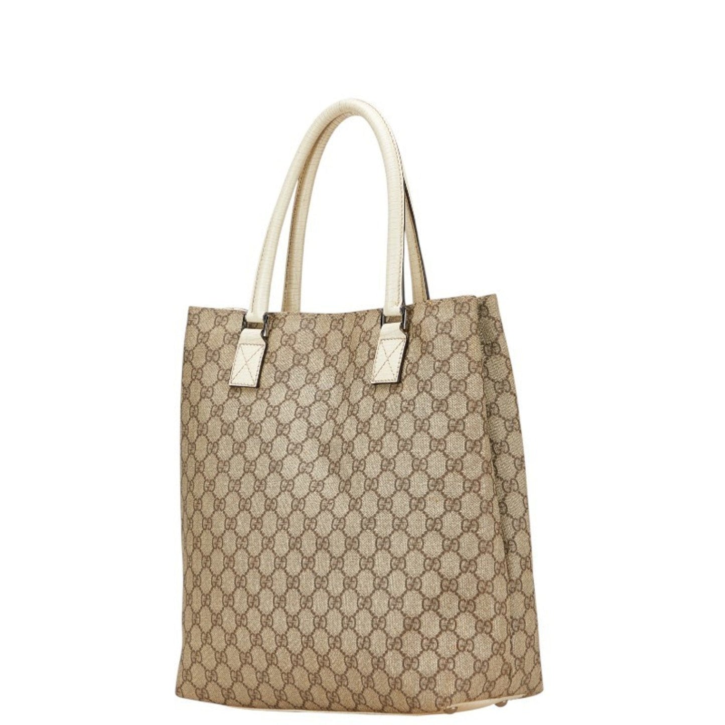 Gucci Beige Ivory Pvc Leather Handbag Tote Bag