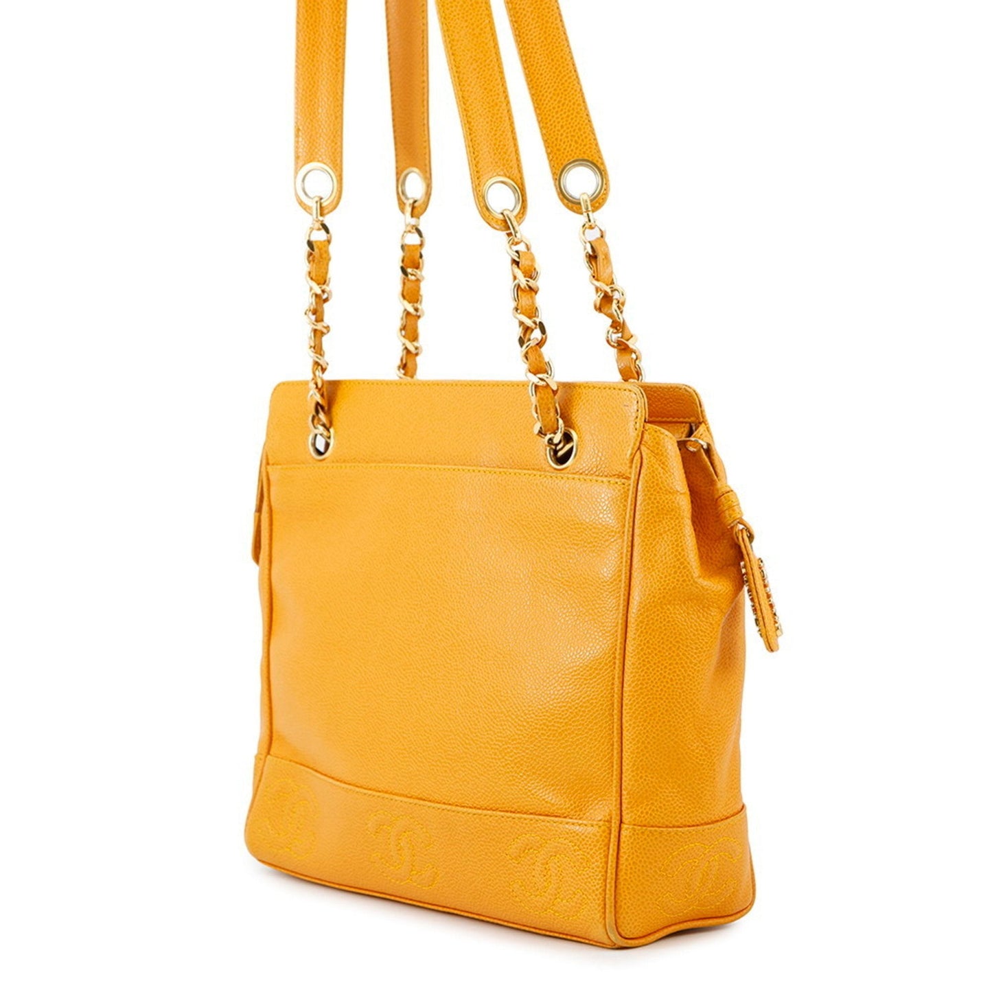 Chanel Yellow Grained Calfskin Tote Bag