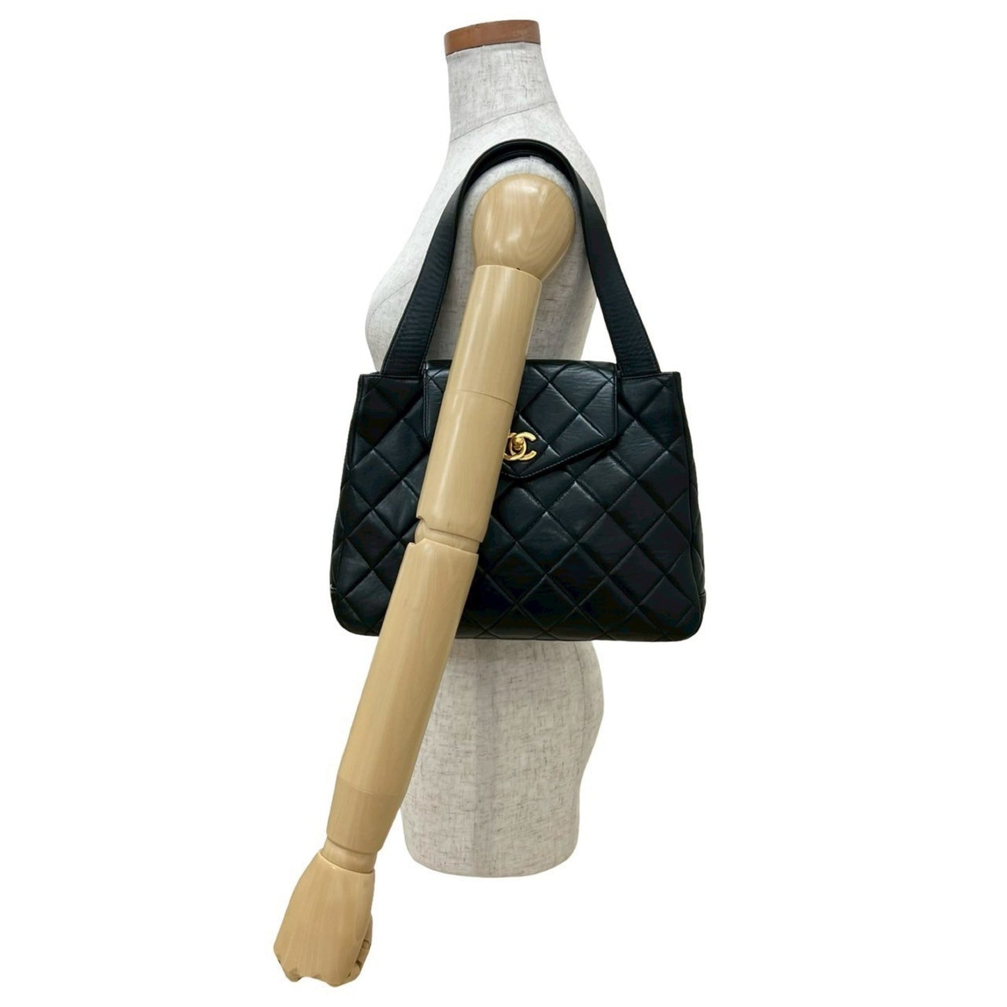 Chanel Black Leather Shoulder Bag Tote Bag