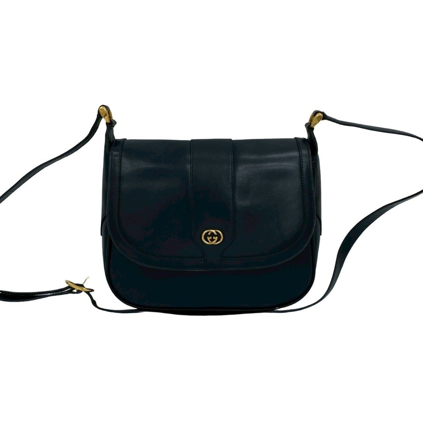Gucci Navy Leather Pochette Shoulder Bag