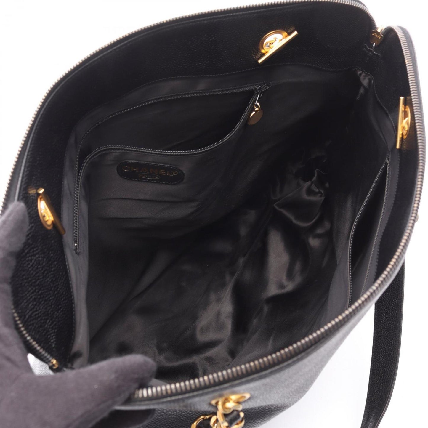 Chanel Black Leather Tote Bag