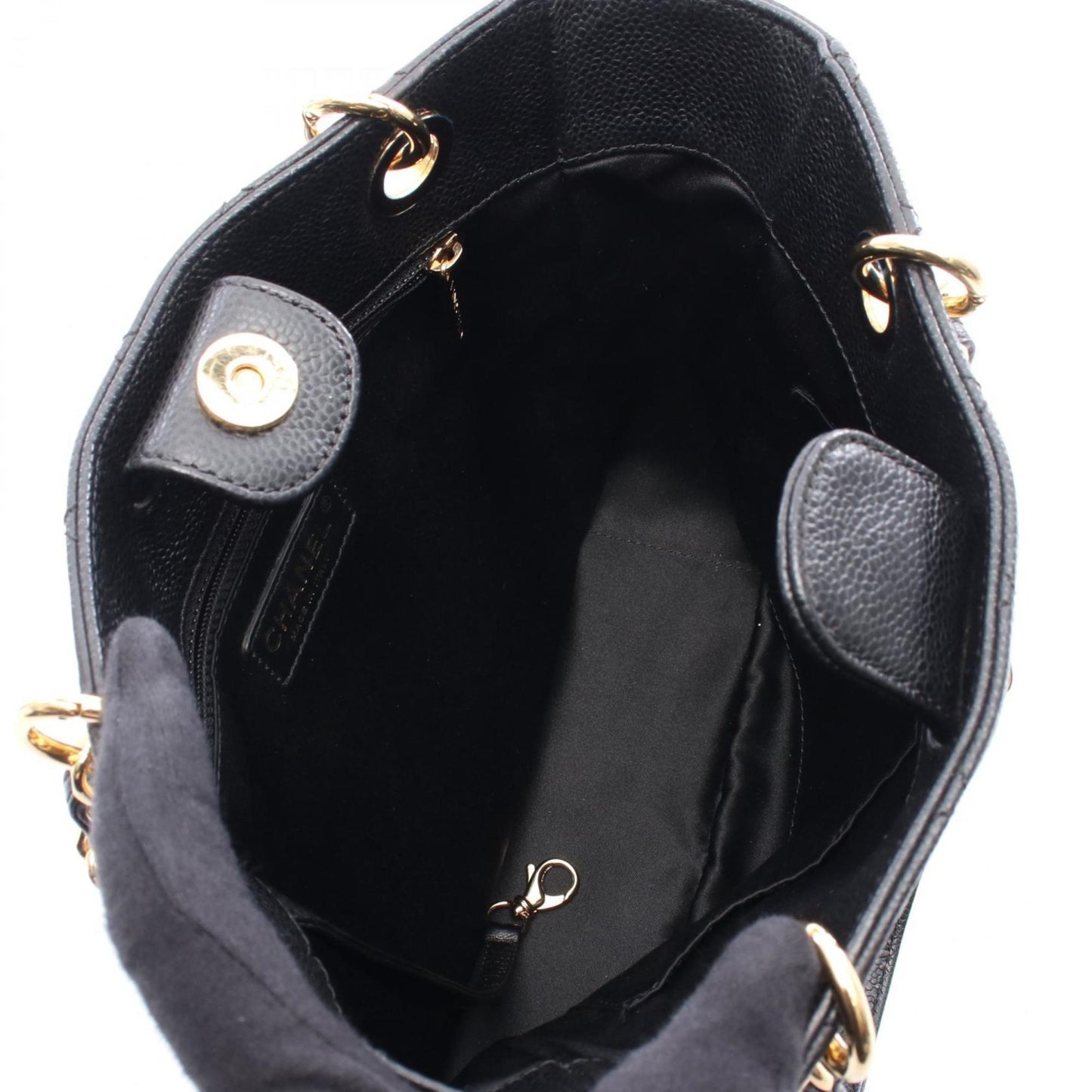 Chanel Black Leather Tote Bag