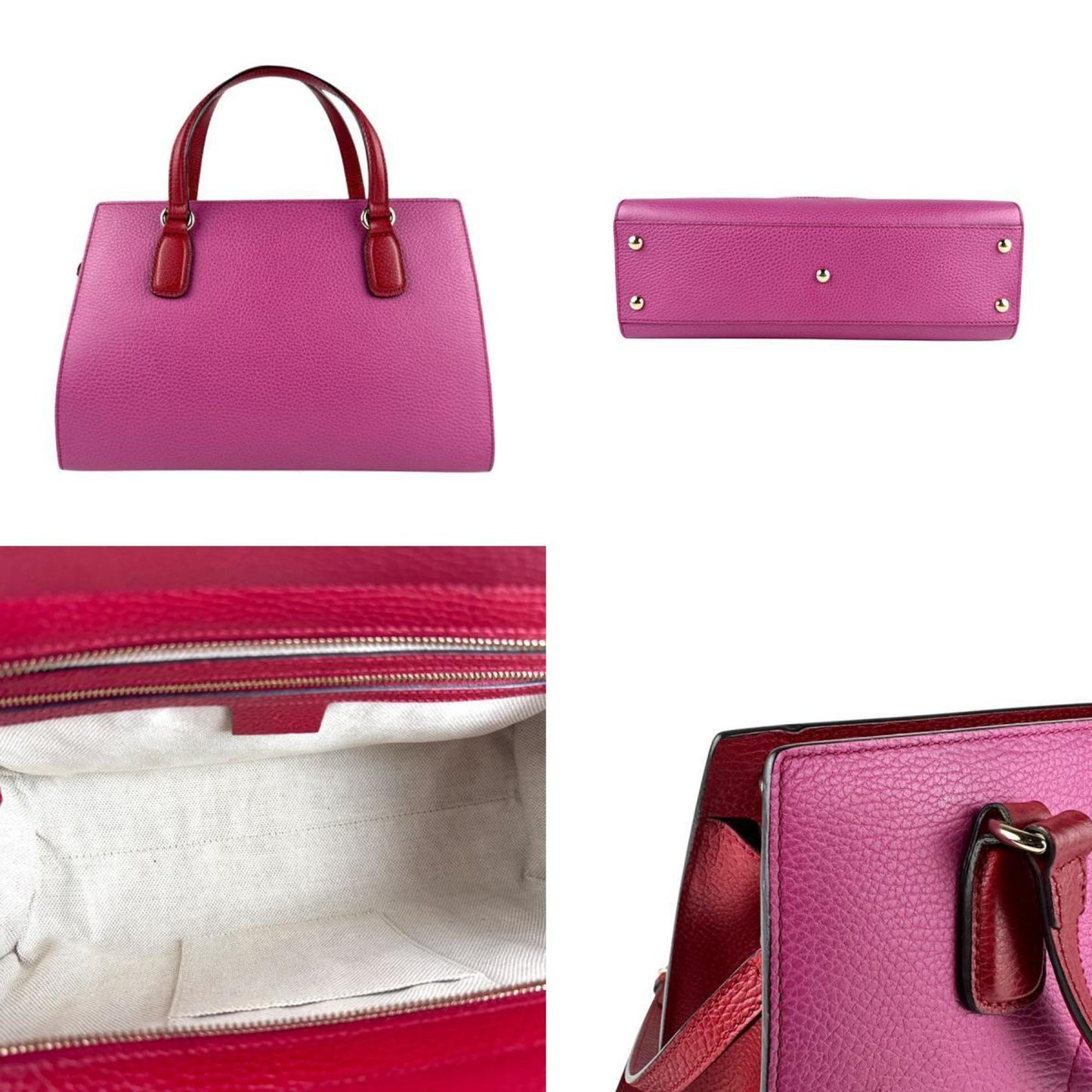 Gucci Pink Red Color Leather Handbag Shoulder Bag